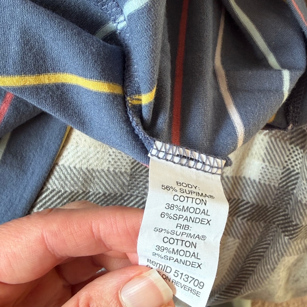 L.L. Bean Blue Striped T Shirt - Picture 8 of 8